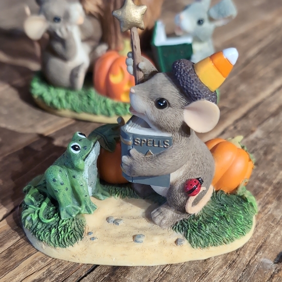 Fitz and Floyd Charming Tails Halloween Mouse Figurine Set - Brown and Orange - Picture 2 of 8